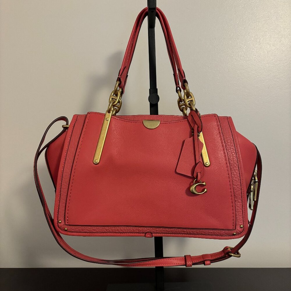 Coach Coral Satchel with Gold Details